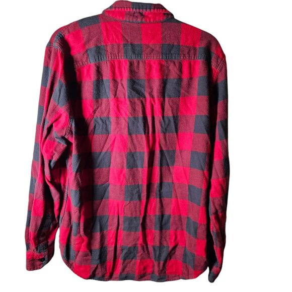 American Eagle Button Up Shirt Mens Medium Red Plaid Soft Flannel Fall Insulated - Picture 3 of 6
